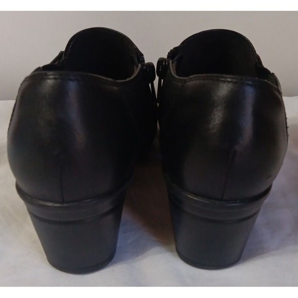 Women's Clark's Dress Shoes Black 7 Block Heel Emslie Warren Black Booties READ - Picture 5 of 11